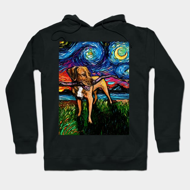 Vizsla Mix Night Hoodie by sagittariusgallery